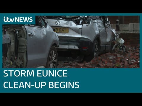 Thousands without power as Storm Eunice clean-up to cost £300m | ITV News