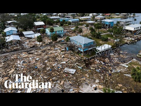 Drone footage shows the devastating aftermath of Hurricane Helene