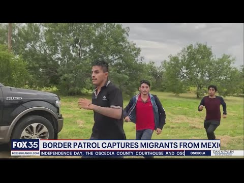 Video shows migrants running past border patrol agents in Texas