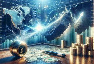 Visualize a realistic, high-definition image that metaphorically represents the future trajectory of US stocks after bank earnings announcements. Possible elements can include a rising or falling stock market graph, dollar signs, representations of banks or banking symbols, and other relevant financial imagery.